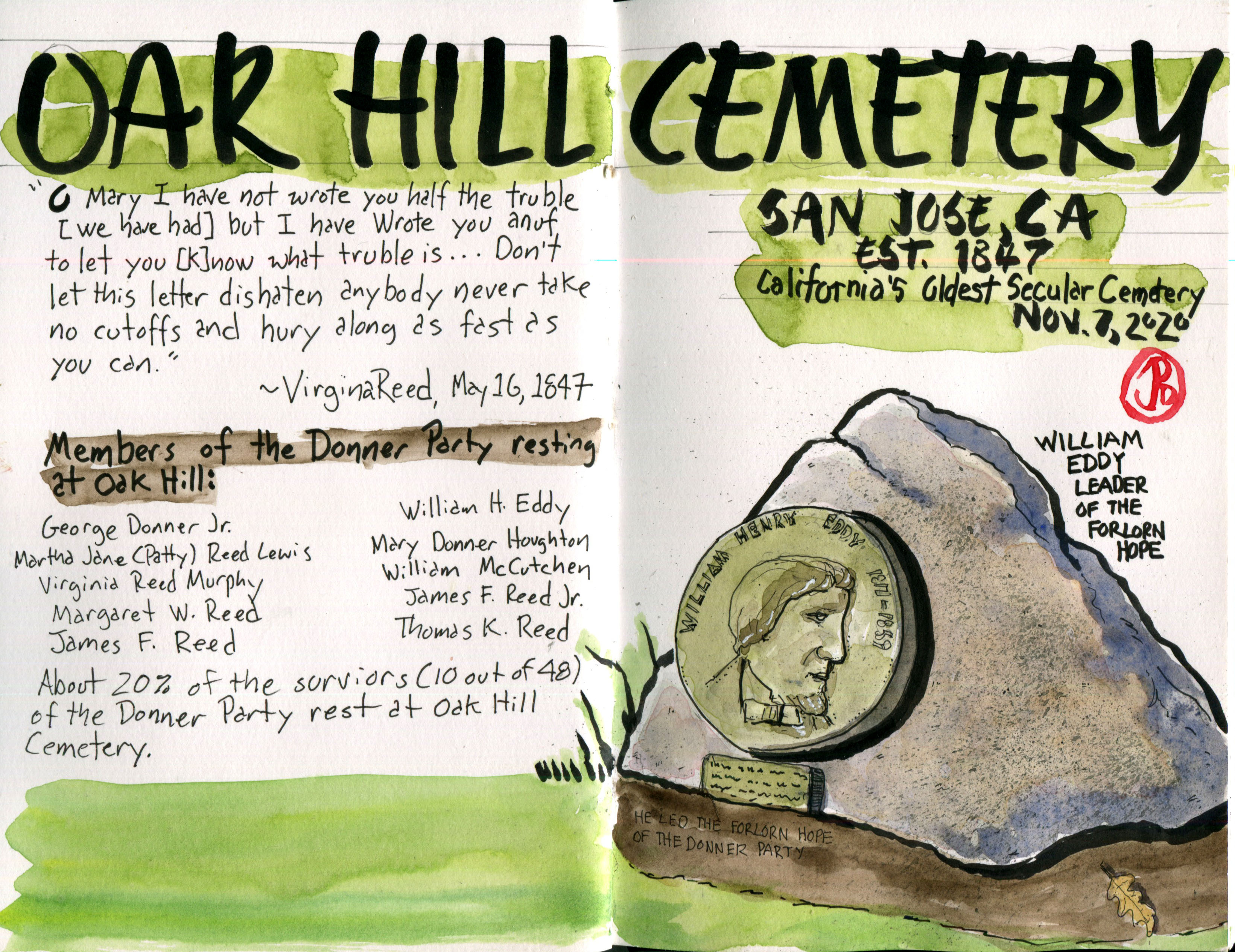 Oak Hill Cemetery, San Jose – Corvid Sketcher