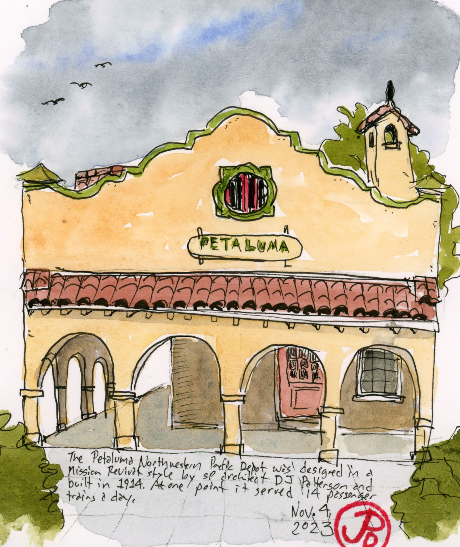 NWP Depot Petaluma Corvid Sketcher